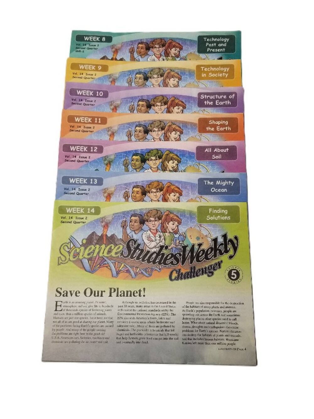 Science Studies Weekly Challenger Lot 7 Grade 5 Science Homeschool Newspapers